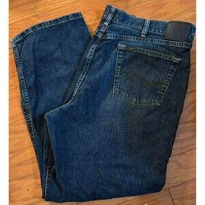 Lee Mens Jeans Relaxed Fit Blue Dark Wash Denim 100% Cotton Loose Size 42x30